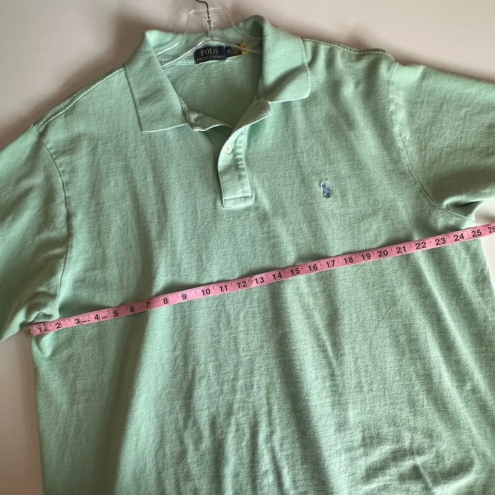 POLO Ralph Lauren Polo Shirt Mens Size 2XLT 2X Tall Mint Green Cotton Golf